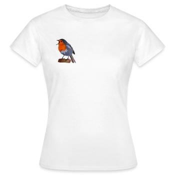 Illustration du merle sur textile - T-shirt Femme - blanc - Devant - AI Model Female 172 dark (172cm)