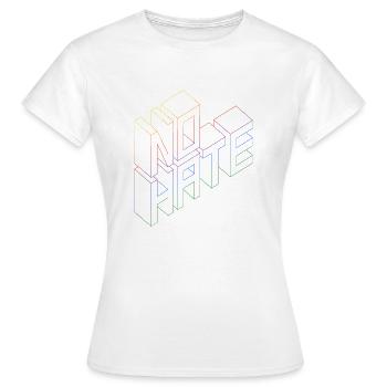 NO HATE - Frauen T-Shirt - Weiß - Vorne - AI Model Female 172 dark (172cm)