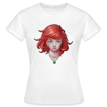Anime Mädchen mit hübschem Schmuck - Frauen T-Shirt - Weiß - Vorne - AI Model Female 172 dark (172cm)