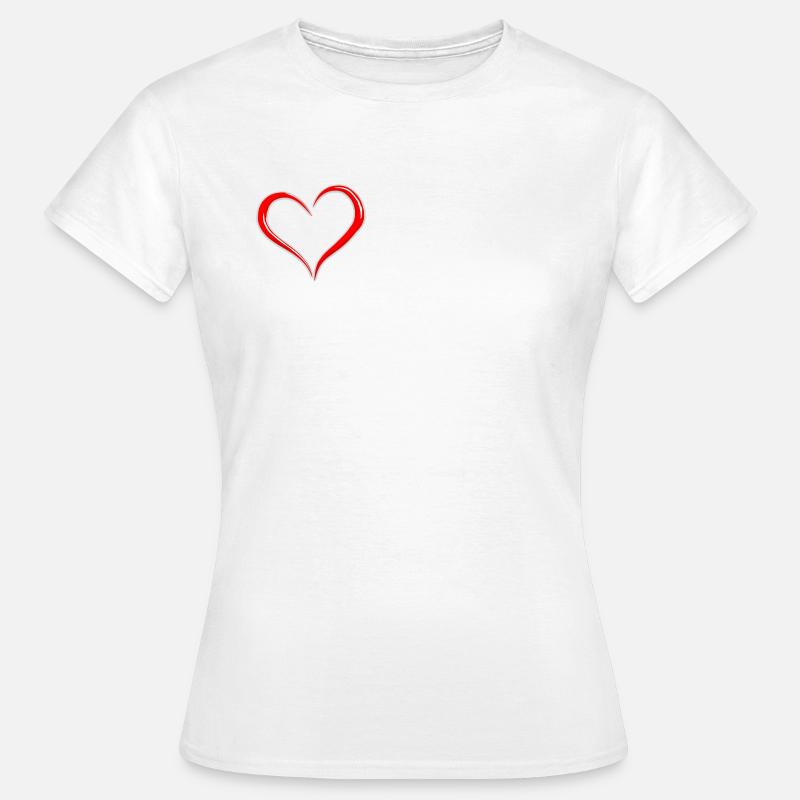 Cuore stilizzato minimalista rosso e bianco - Maglietta da donna - bianco
