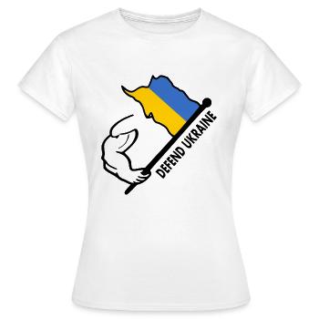 Defend ukraine - Women's T-Shirt - white - Front - AI Model Female 172 dark (172cm)