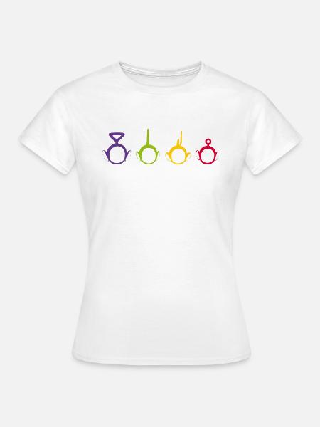 Teletubbies Tinky Winky, Dipsy, Laa-Laa og Po - Dame-T-shirt - hvid
