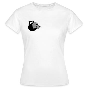 Tête d’ours dynamique avec kettlebell - T-shirt Femme - blanc - Devant - AI Model Female 172 dark (172cm)