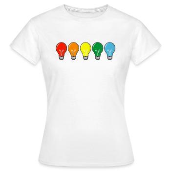 farbige Glühbirnen - Frauen T-Shirt - Weiß - Vorne - AI Model Female 172 dark (172cm)