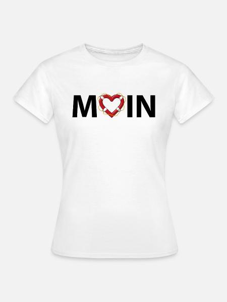 Moin mit Herz - Frauen T-Shirt - Weiß