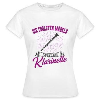 Klarinetten Klarinette Mädchen Geschenkidee - Frauen T-Shirt - Weiß - Vorne - AI Model Female 172 dark (172cm)