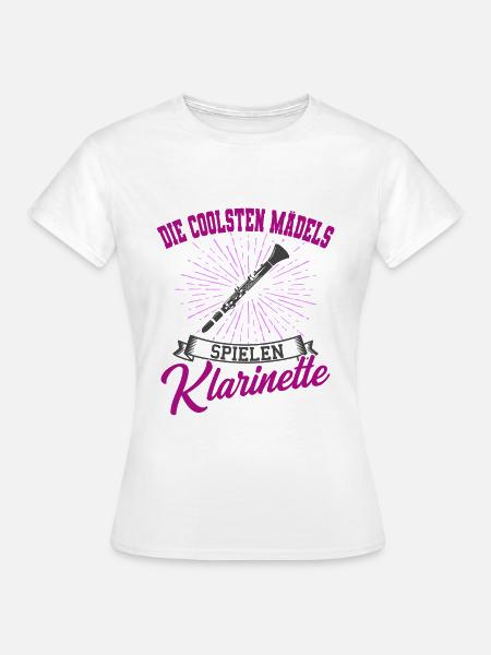 Klarinetten Klarinette Mädchen Geschenkidee - Frauen T-Shirt - Weiß
