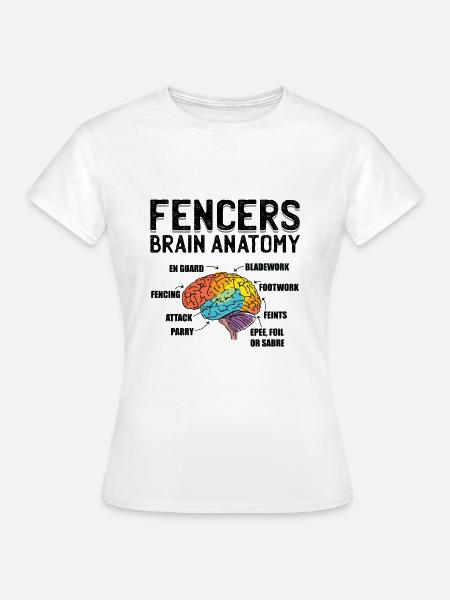 Fechter Gehirn Fechten Geschenkidee - Frauen T-Shirt - Weiß