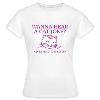 Vous voulez entendre une blague de chat - T-shirt Femme - blanc - Devant - AI Model Female 172 dark (172cm)