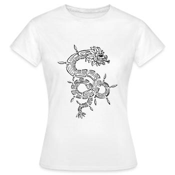Quetzalcoatl Aztec Maya Serpent à plumes - T-shirt Femme - blanc - Devant - AI Model Female 172 dark (172cm)