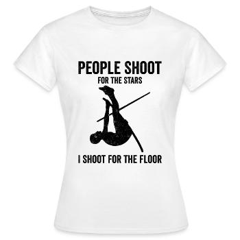 Lustiger Stabhochsprung Stabhochsprung - Frauen T-Shirt - Weiß - Vorne - AI Model Female 172 dark (172cm)