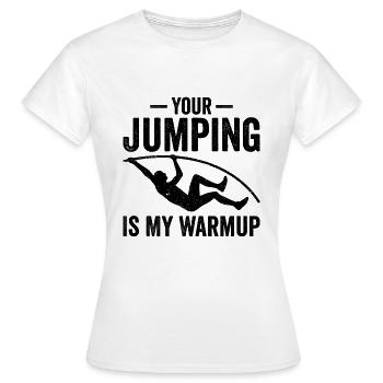 Lustiger Stabhochsprung Stabhochsprung - Frauen T-Shirt - Weiß - Vorne - AI Model Female 172 dark (172cm)