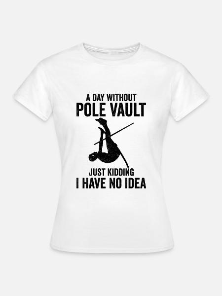 Lustiger Stabhochsprung - Frauen T-Shirt - Weiß