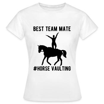 Voltige amusante sur le cheval - T-shirt Femme - blanc - Devant - AI Model Female 172 dark (172cm)