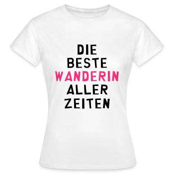Wanderer / Wanderin / Wandern / Treck / Steigen - Frauen T-Shirt - Weiß - Vorne - AI Model Female 172 dark (172cm)
