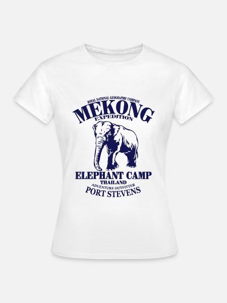 Elefant - Elephant - Mekong - Frauen T-Shirt - Weiß