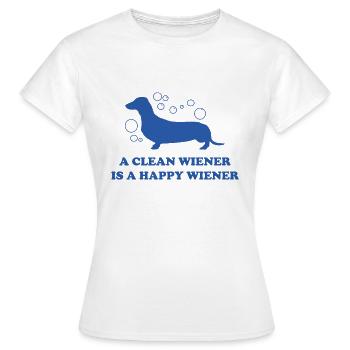 Ein sauberer Wiener ist ein glücklicher Wiener - Frauen T-Shirt - Weiß - Vorne - AI Model Female 172 dark (172cm)