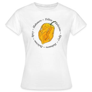Habanero Piment Jaune Piment Jaune Épicé Jaune - T-shirt Femme - blanc - Devant - AI Model Female 172 dark (172cm)