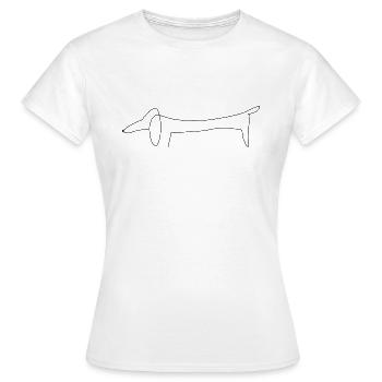 Dackel Hund Single Line Hunderasse Welpe - Frauen T-Shirt - Weiß - Vorne - AI Model Female 172 dark (172cm)