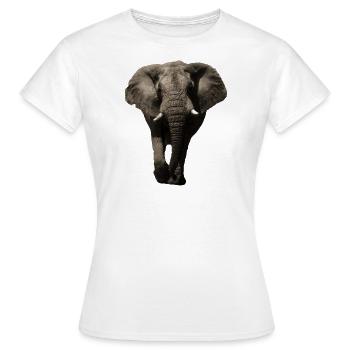 Elephant Safari Wild Animals Pachyderm Gift Idea - T-shirt Femme - blanc - Devant - AI Model Female 172 dark (172cm)