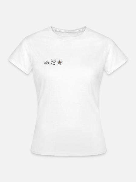 Berge Kuh Edelweiss_Wandershirt - Frauen T-Shirt - Weiß