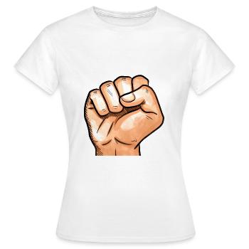 fist - Women's T-Shirt - white - Front - AI Model Female 172 dark (172cm)