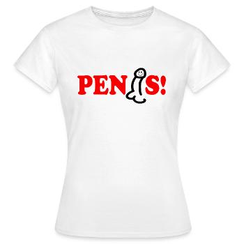 Penis - T-shirt Femme - blanc - Devant - AI Model Female 172 dark (172cm)