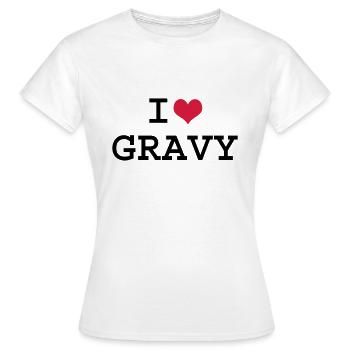 Ich liebe Gravy - Frauen T-Shirt - Weiß - Vorne - AI Model Female 172 dark (172cm)