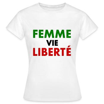 Femme vie liberté - T-shirt Femme - blanc - Devant - AI Model Female 172 dark (172cm)