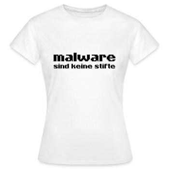 malware sind keine stifte Hacker Virus Trojaner - Frauen T-Shirt - Weiß - Vorne - AI Model Female 172 dark (172cm)
