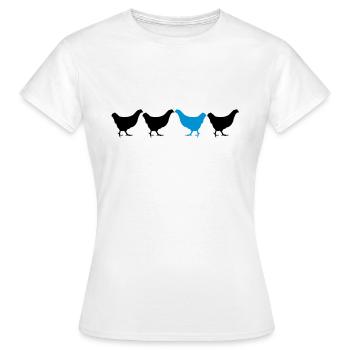 Être différent Huhn - T-shirt Femme - blanc - Devant - AI Model Female 172 dark (172cm)