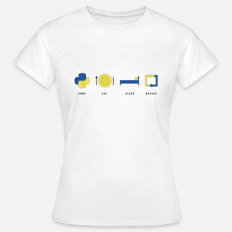 CODER PYTHON LIFE - T-shirt Femme - blanc