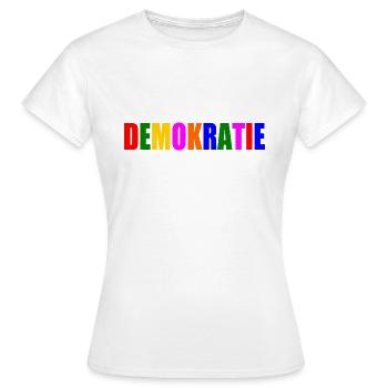 Démocratie - T-shirt Femme - blanc - Devant - AI Model Female 172 dark (172cm)