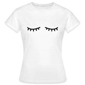 Geschlossene Augen - Frauen T-Shirt - Weiß - Vorne - AI Model Female 172 dark (172cm)