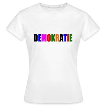 Démocratie - T-shirt Femme - blanc - Devant - AI Model Female 172 dark (172cm)