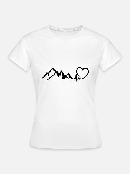 Berge Herzschlag Berg Liebe - Frauen T-Shirt - Weiß