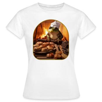 Frosch Backen Brot Rustikaler Ofen Cottagecore - Frauen T-Shirt - Weiß - Vorne - AI Model Female 172 dark (172cm)
