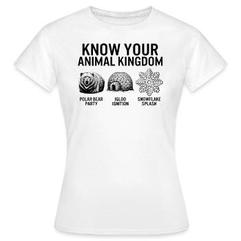 Winterhemd, Kenne dein Tierreich Eisbär - Frauen T-Shirt - Weiß - Vorne - AI Model Female 172 dark (172cm)