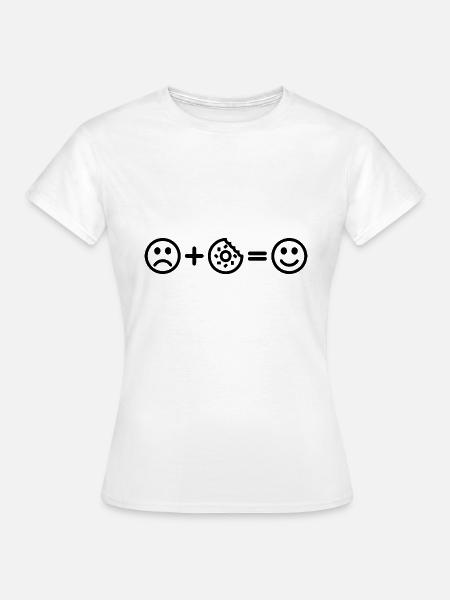 Donut Smiley - Frauen T-Shirt - Weiß