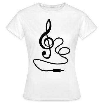 electronic music clef - Women's T-Shirt - white - Front - AI Model Female 172 dark (172cm)