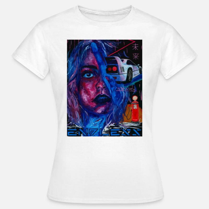Cyber punk synthwave acrylic design - Women's T-Shirt - white