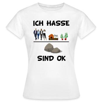 Ich hasse Menschen Tiere und Pflanzen - Frauen T-Shirt - Weiß - Vorne - AI Model Female 172 dark (172cm)