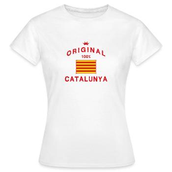 Katalonien katalanisch Flagge Fahne - Frauen T-Shirt - Weiß - Vorne - AI Model Female 172 dark (172cm)