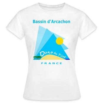 Düne du Pilat, Frankreich - Frauen T-Shirt - Weiß - Vorne - AI Model Female 172 dark (172cm)
