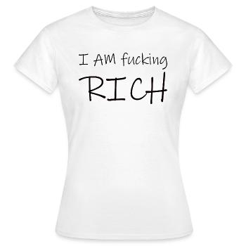 Money Saying Rish - Women's T-Shirt - white - Front - AI Model Female 172 dark (172cm)