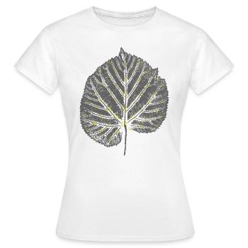 Linden leaf sheet LINDE grey / with yellow dots - Women's T-Shirt - white - Front - AI Model Female 172 dark (172cm)