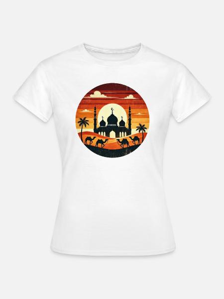 Marrakesch Moschee Sonnenuntergang - Frauen T-Shirt - Weiß