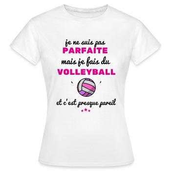 Volley-ball pour femmes - T-shirt Femme - blanc - Devant - AI Model Female 172 dark (172cm)