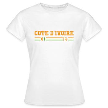 Flagge und Emblem der Elfenbeinküste. Anhängerschaft - Frauen T-Shirt - Weiß - Vorne - AI Model Female 172 dark (172cm)