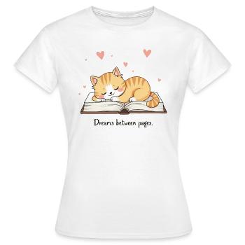 Cute design for book and animal lovers - Women's T-Shirt - white - Front - AI Model Female 172 dark (172cm)
